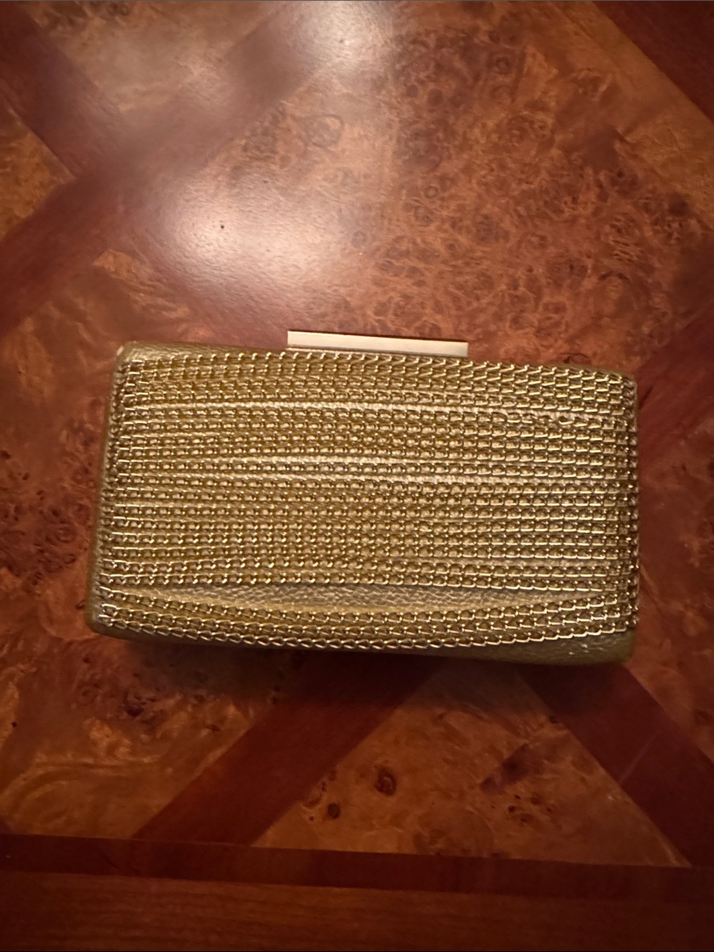 Gold Chain Mesh Evening Clutch - Women Bags